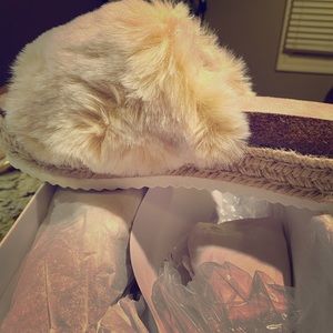 Faux fur espadrilles